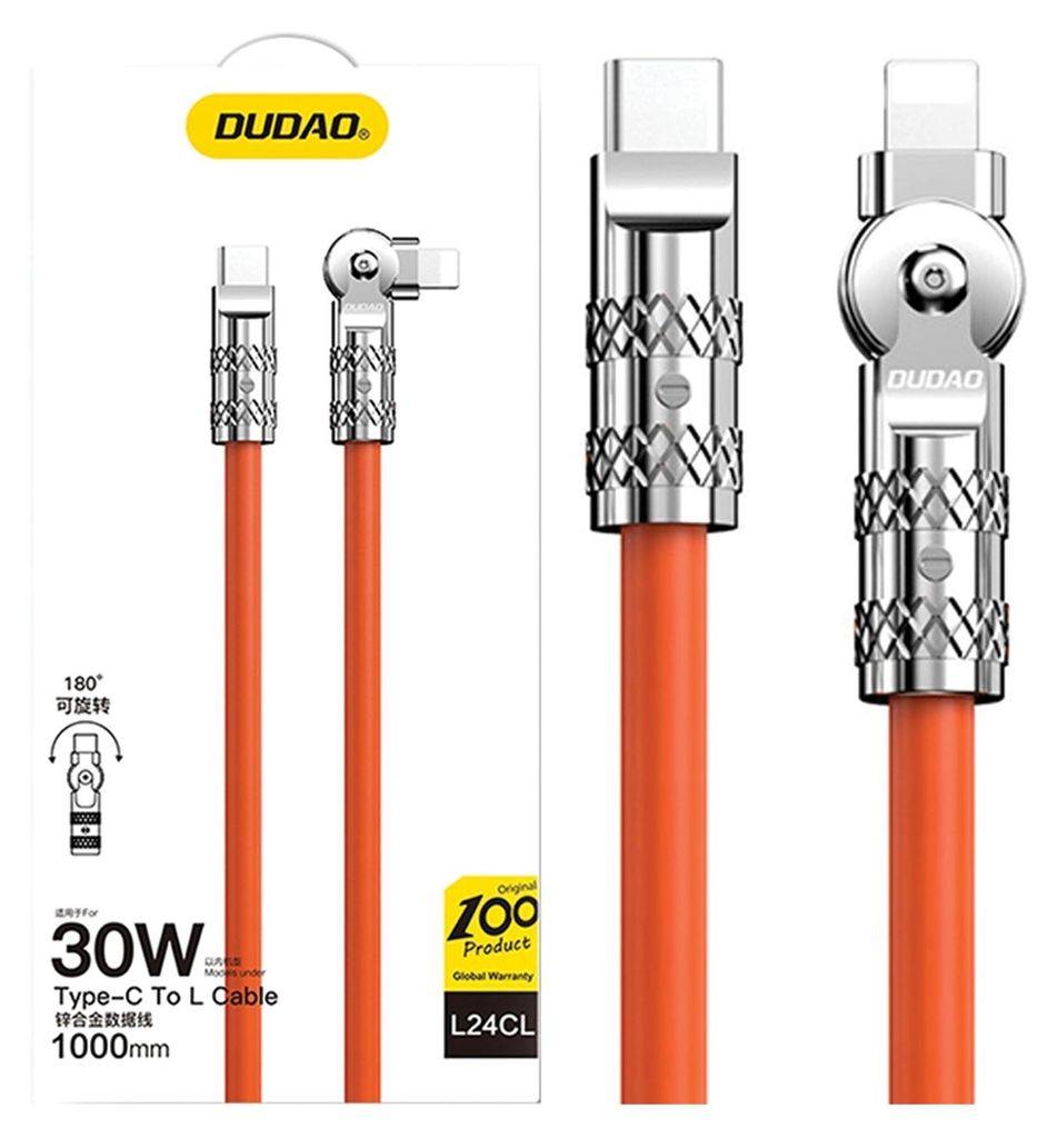 DUDAO L24CL 120W Cavo USB-C - Lightning 1 m Arancione Immagine del prodotto 