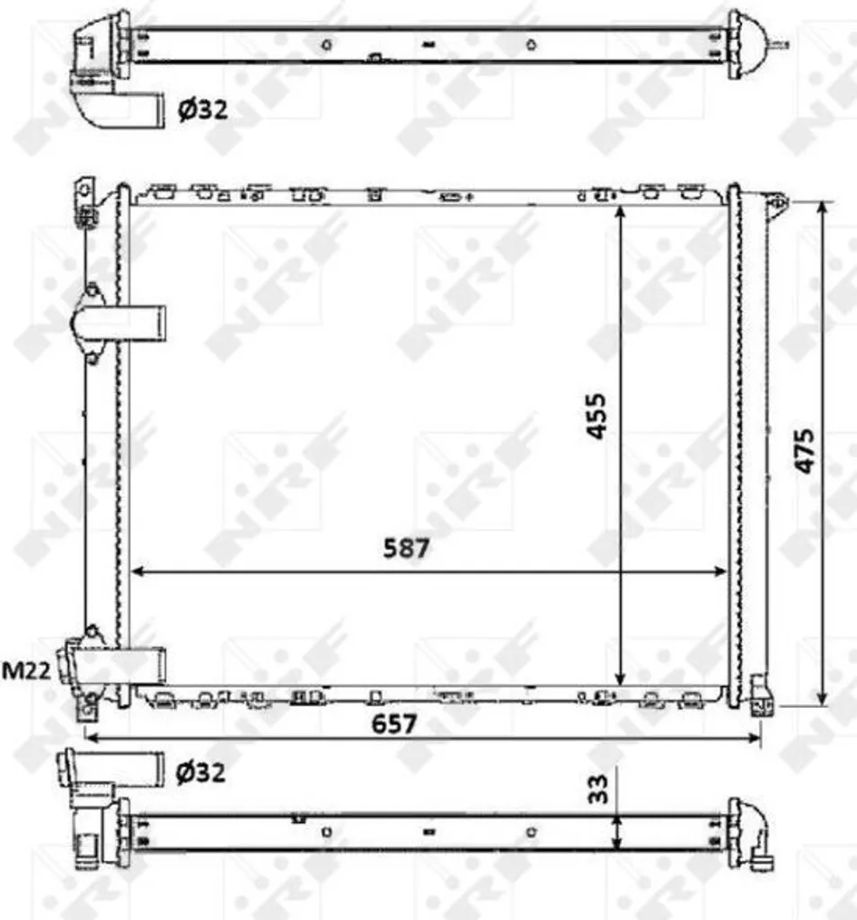 Radiateur NRF 58849 pour Renault Safrane I et II - OE 7701035721 Neuf