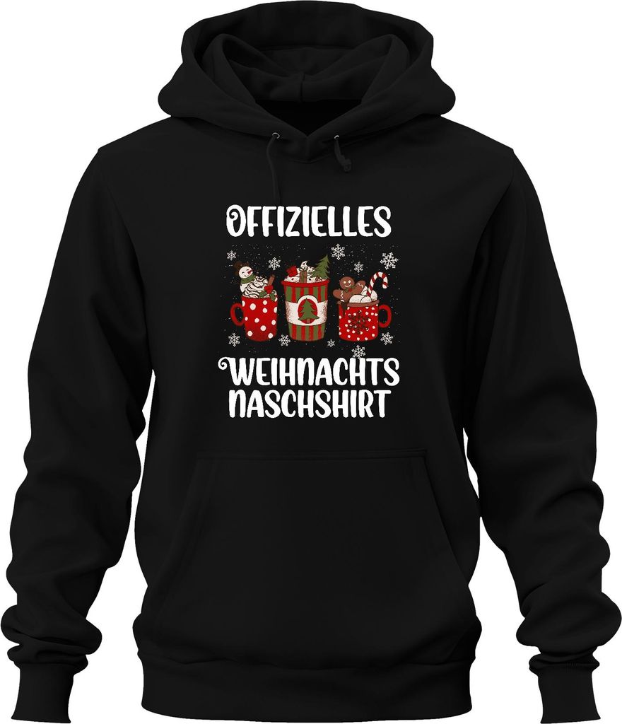 Weihnachten Naschen Faultier Lustig - Weihnachtsgeschenk Christmas Uni Hoodie Kapuzenpullover, Schwarz, XXL