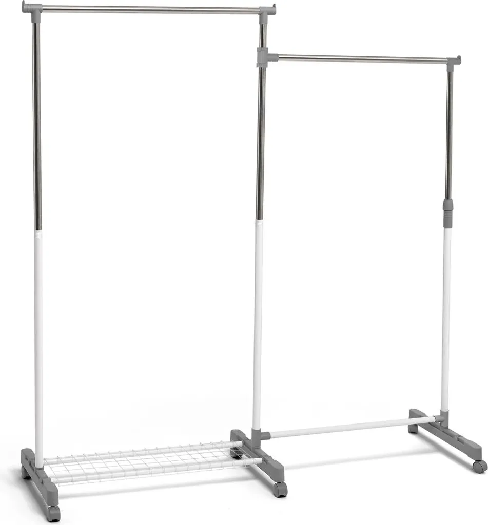 Portant Vêtements d'Angle pour Chambre et Entrée avec Roulettes Mobiles