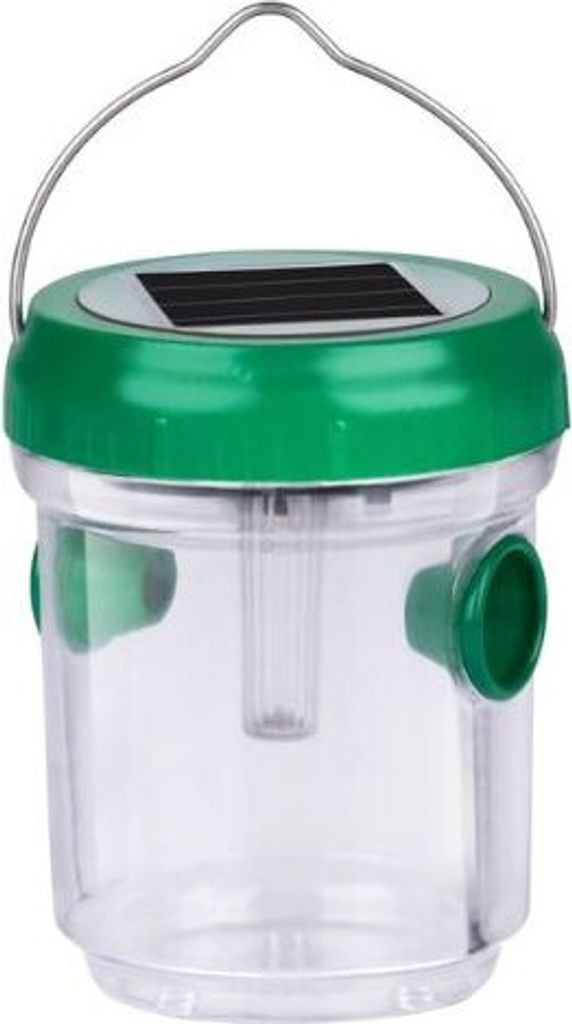 Grundig Wespenfalle mit Solarlampe – 7 x 9 cm – 6 bis 8 Stunden aktiv mit Solarenergie – mit Aufhängehaken