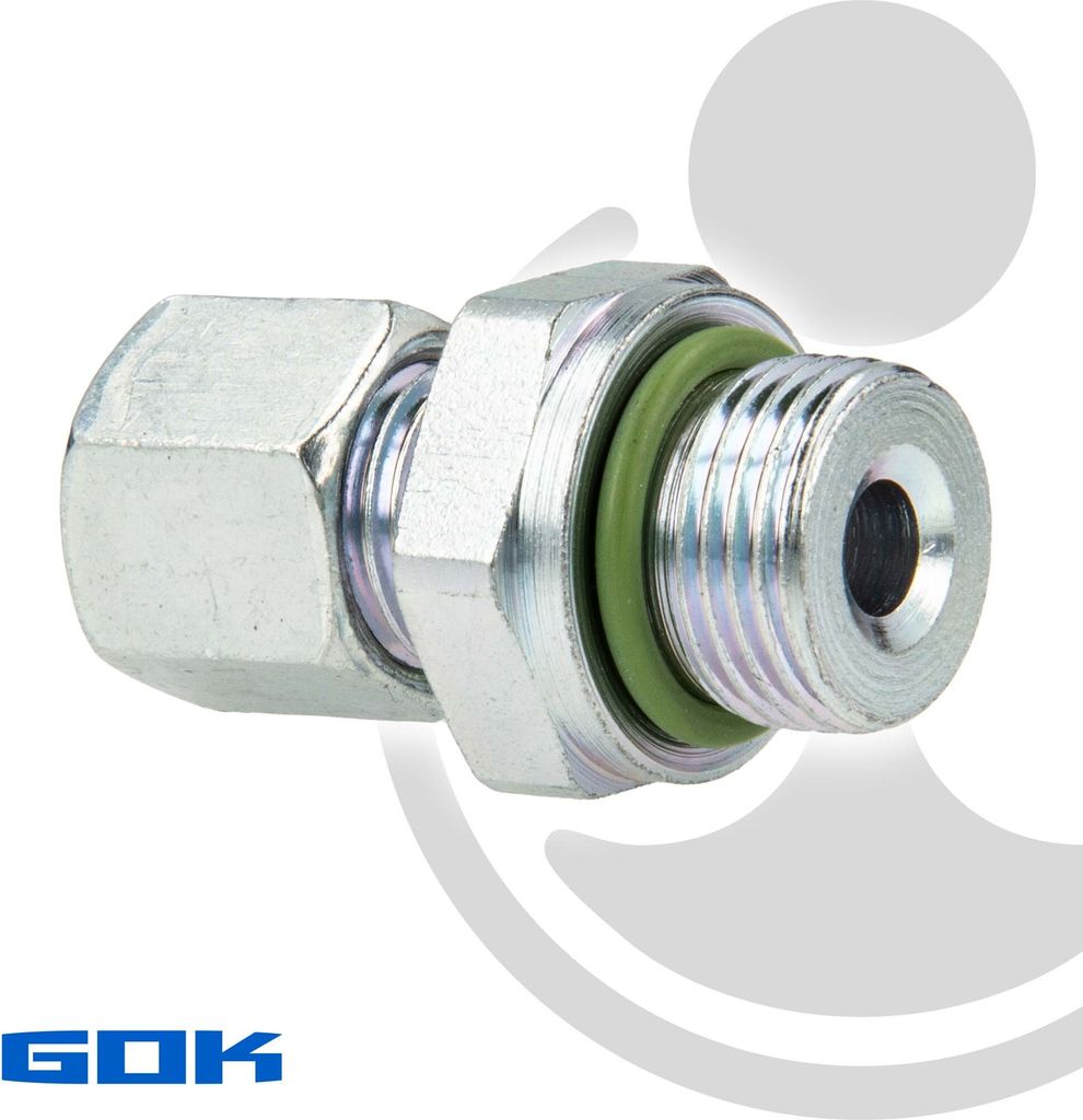 Schneidringverschraubung Typ GERB-O - Verschraubung Ø 10 mm x G 3/8 Zoll AG & O-Ring, Stahl verzinkt, Schneidring Messing