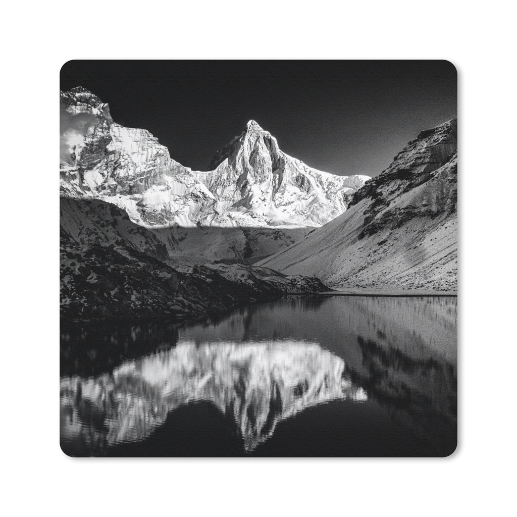 MuchoWow Mauspad Mousepad Kedartal Fotodruck schwarz/weiß 30x30 cm - Mousepads - Maus Mat - Pad - Mausunterlage - Gaming