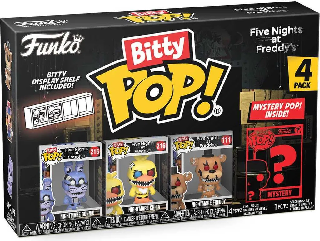 Figurines Bitty POP Five Nights at Freddy's Nightmare en Boîtier Rigide 4u