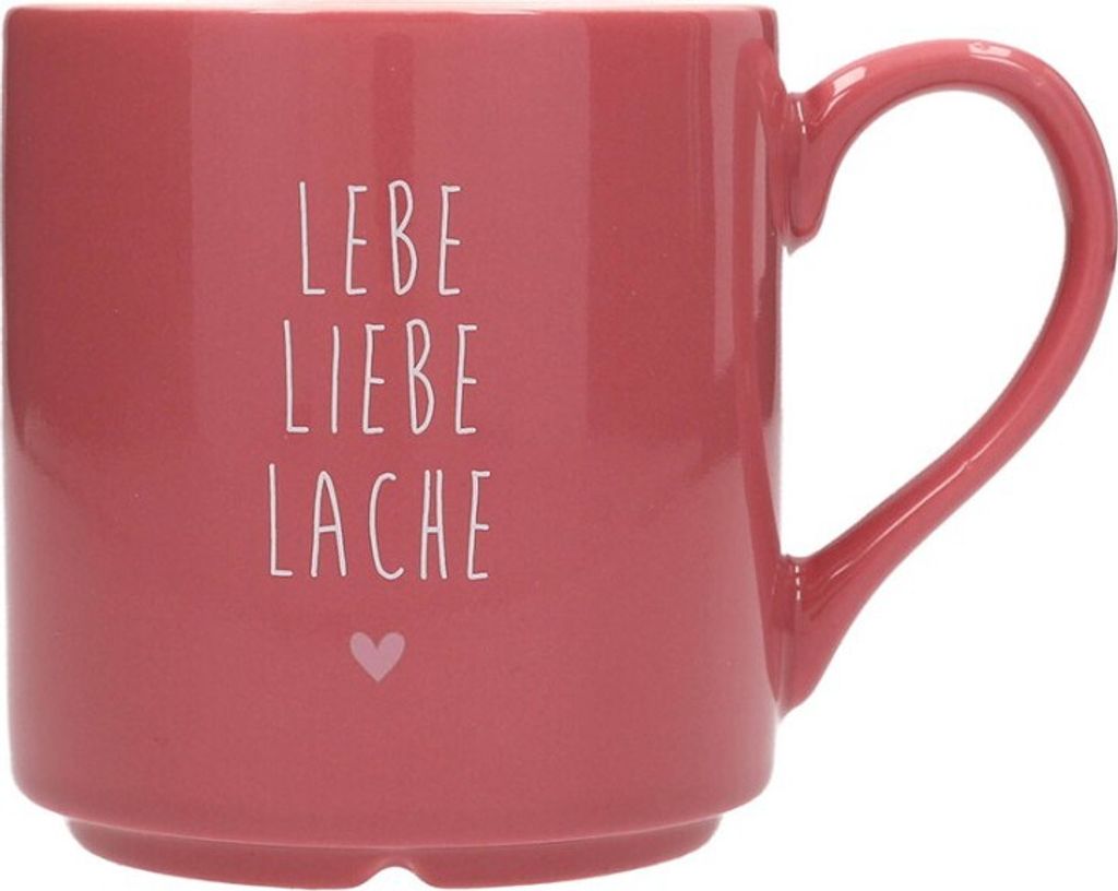 Depesche Porzellanbecher rosa 300ml mit Goldakzenten - Tasse