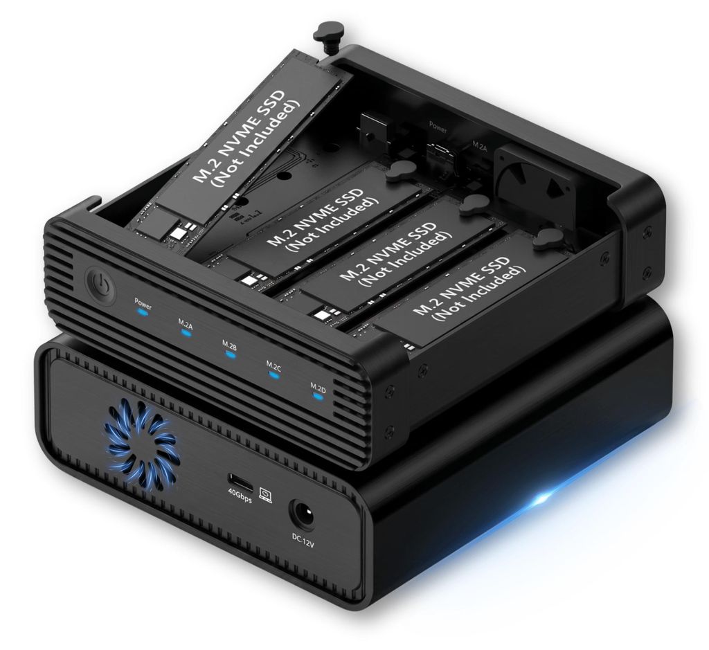 REAGLE Externý M.2 NVMe SSD rámček pre 4 disky, USB-C 3.2 Obrázok produktu 