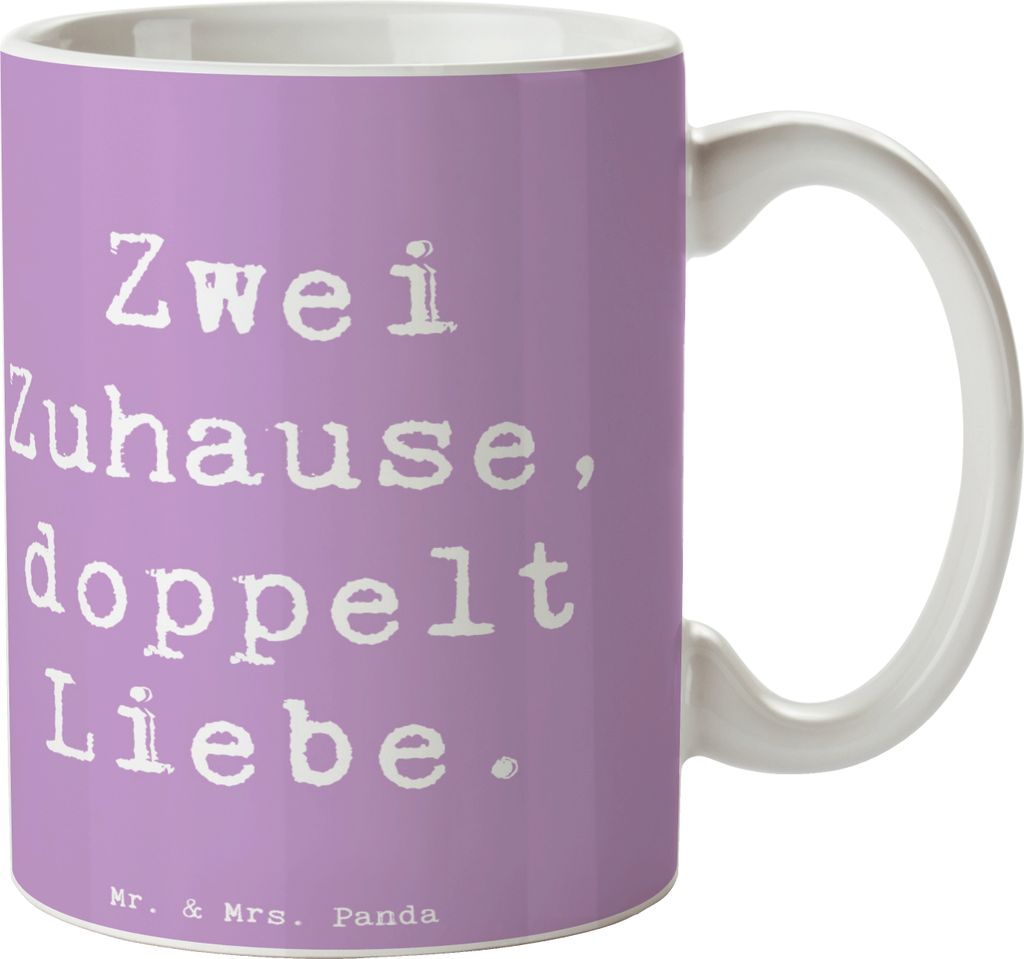 Mr. & Mrs. Panda Tasse Spruch Trennung von den Eltern - Lavendeltraum - Geschenk, Herausforderungen, Kaffeebecher, Trost, schwierige Zeiten, Zuvers...