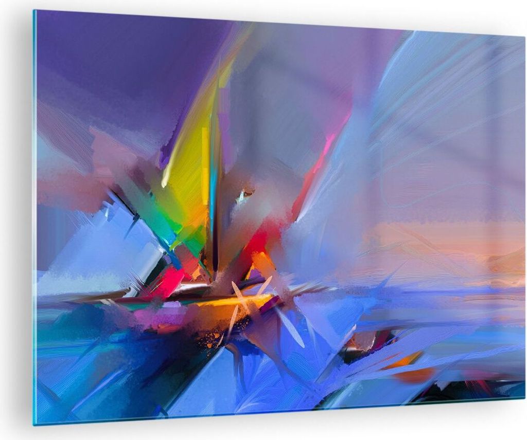 Bilder auf glas - Abstraktion modern - 70x50cm - Glasbilder - Wandbilder - Kunstdruck - zum Aufhängen bereit - Wanddekoration aus Glas - Glas Bild...