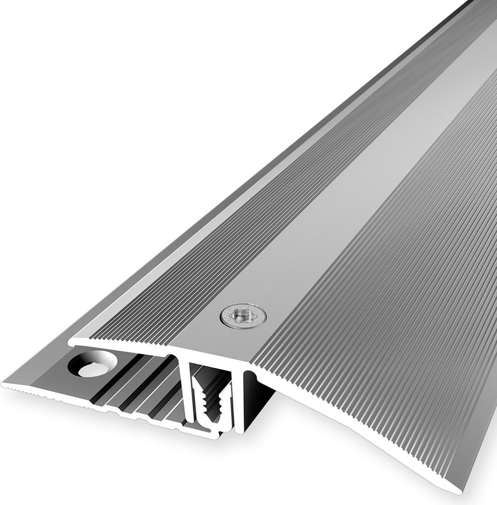 PROVISTON | Übergangsprofil | Laminatausgleich | Breite: 56 mm | Höhenausgleich: 7 - 18 mm | Länge: 900 mm | Aluminiumprofil | Silber | 1 Stück