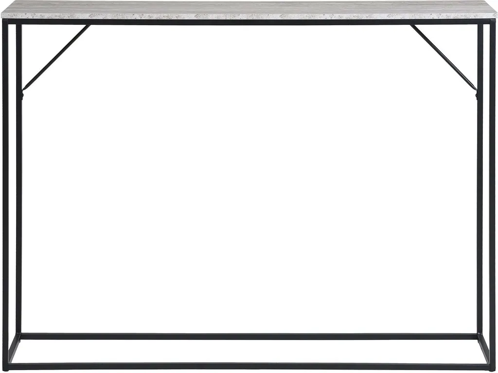 Console de couloir étroite Vita effet travertin avec étagère
