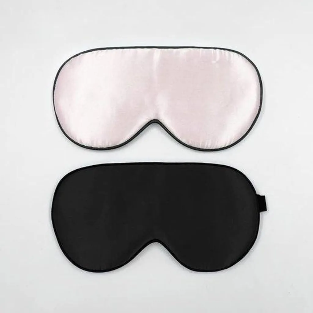 Masque de sommeil en soie naturelle - Duo Rose et Noir Anti-Lumière