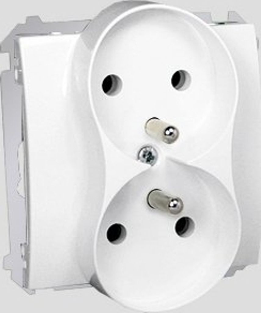 Doppelsteckdose mit Erdung, weiß Basic BMGZ2M.01/11 Kontakt-Simon