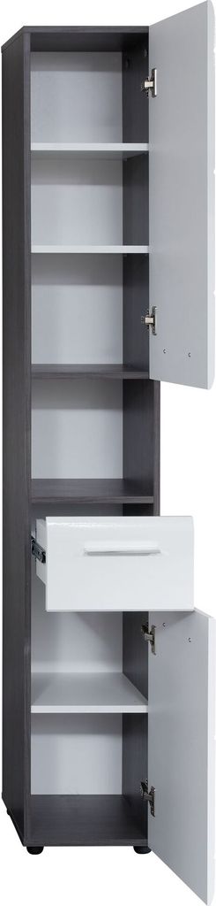 trendteam Bad Hochschrank Line/Skin Sardegna Rauchsilber Produktbild 5