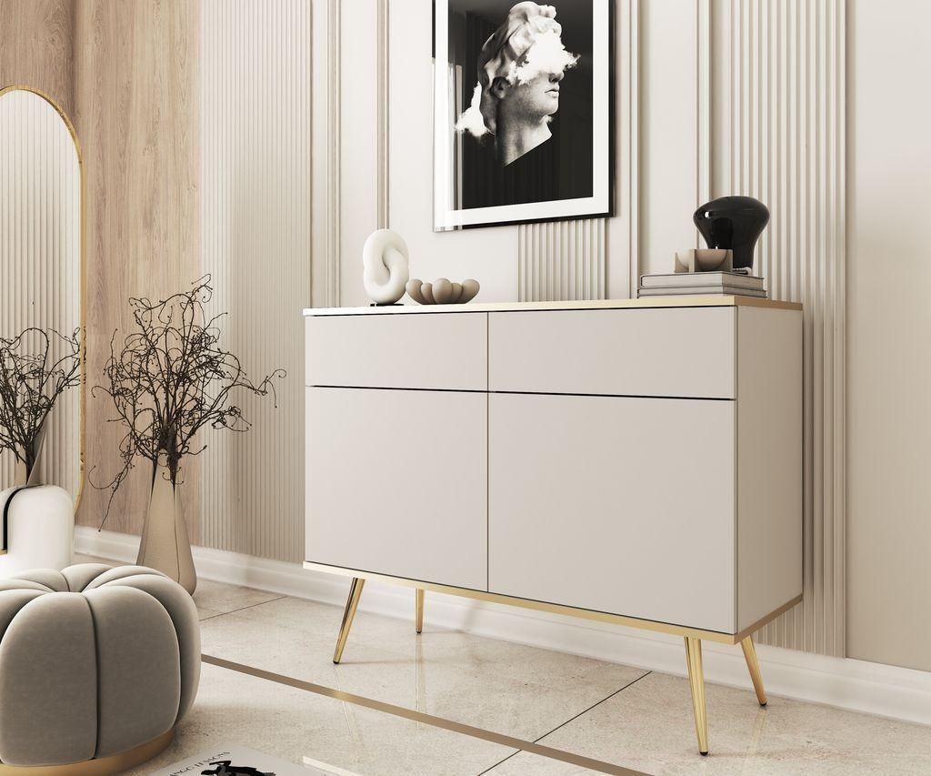Kommode – Sideboard – KSZ107 – ORO SYSTEM – Beige – 107 cm – Funktionale Aufbewahrung im modernen Design