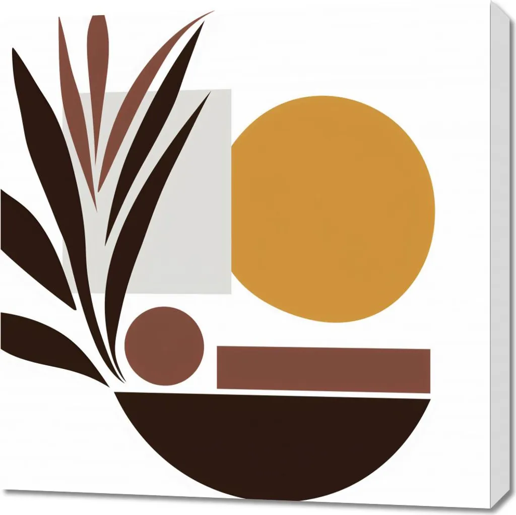 Quadro Moderno Piante Stilizzate 70x70 | Arredo Parete Minimal Chic