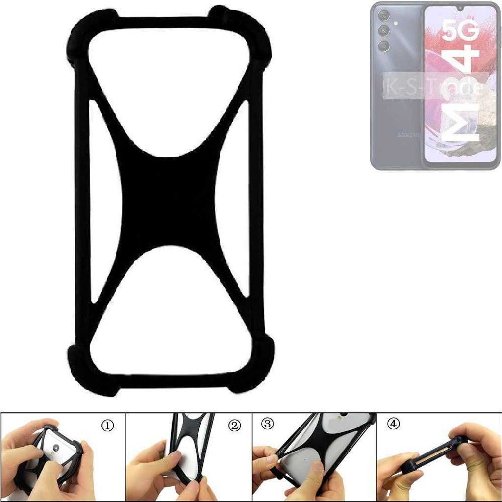 K-S-Trade Handy-Hülle Schutz-Hülle kompatibel mit Samsung Galaxy M34 5G Silikon Bumper TPU Softcase Smartphone Stoßschutz, schwarz