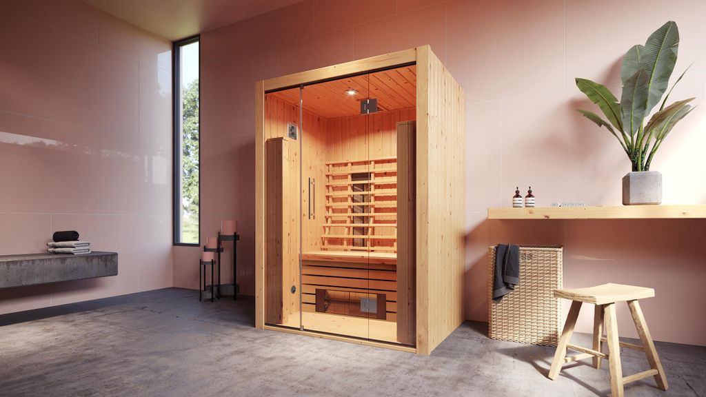 weka Infrarotkabine HAMINA 2 mit Glasfront x B x T x H x 138 x 104 x 190