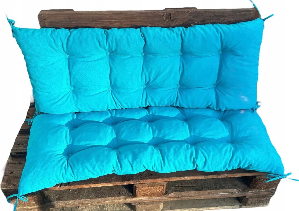 Kissen für Paletten, Azurblau, 120x60x8 cm, Gartenkissen für Paletten, Sitz- und Rückenlehnenkissen für Paletten, Gartenkissen