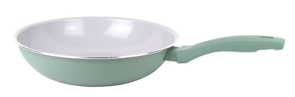 XL Wokpfanne Ø 28cm Keramische-Antihaftbeschichtung, Soft-Touch-Griff, für alle Herdarten auch Induktion - Grün