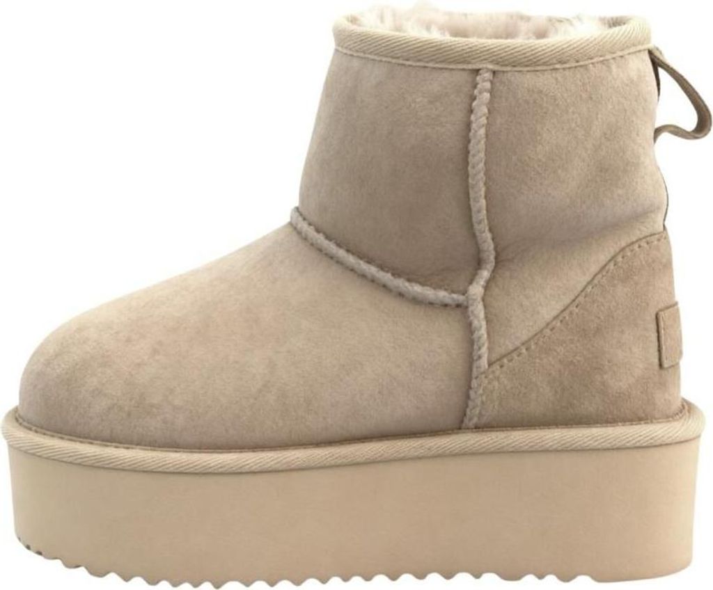 Arctic Luxe Platform Winterboots Beige - echtes Shearling Lammfell - Schuhgröße: EUR 39