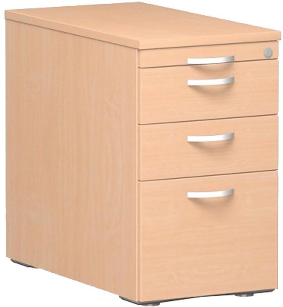 Geramöbel Standcontainer mit Hängeregistratur und 2 Metall-Schubfächern, mit Utensilienschubfach, Metall-Rollschubführung, Zentralverriegelung,...