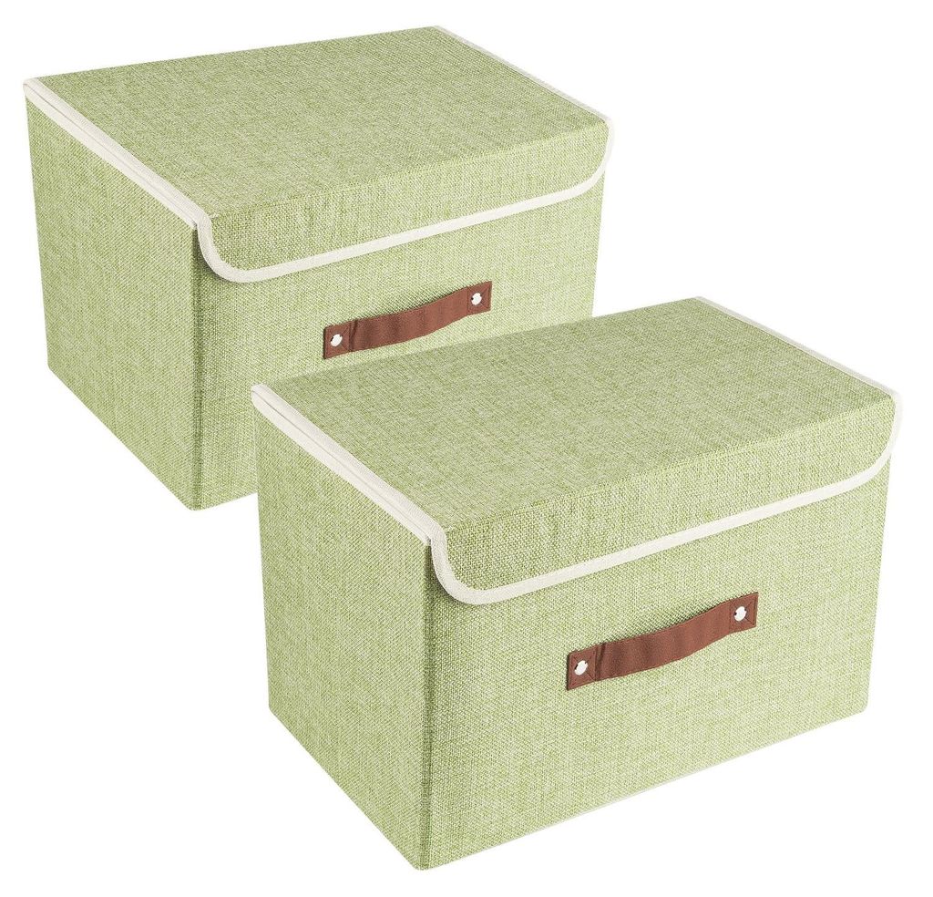 Faltbare Aufbewahrungsbox mit Deckel, Stoff, waschbar, 38 x 25 x 25 cm