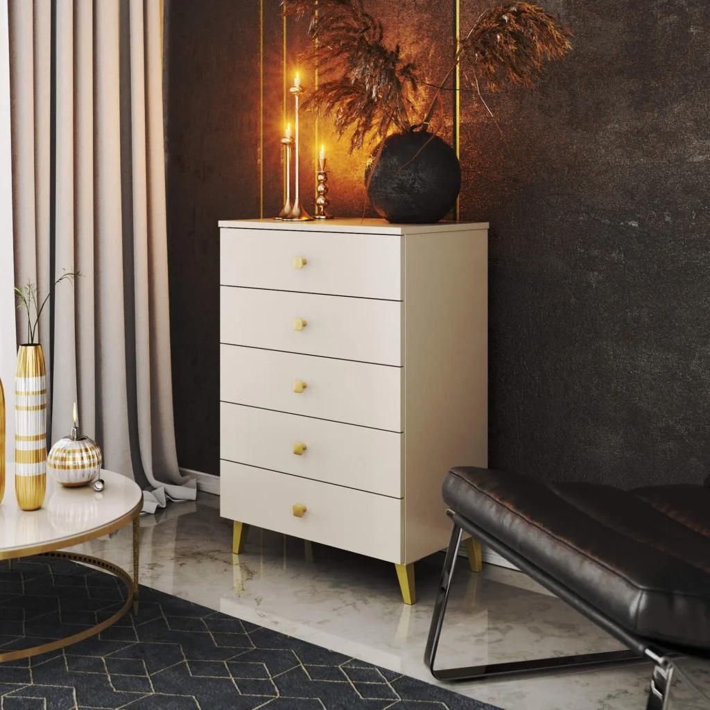 MAVRIEL Designer-Kommode – Kaschmir/Gold