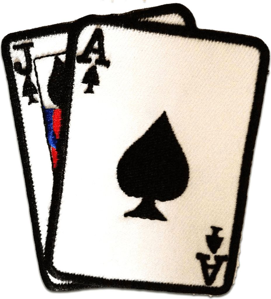 Ass Karten Poker - Aufnäher, Bügelbild, Aufbügler, Applikationen, Patches, Flicken, Zum Aufbügeln, Größe: 7,5 x 8,5 cm