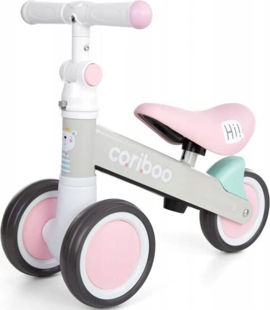 MOVINO Cariboo FRIENDS Laufrad - ab 1 Jahr, rosa-grau