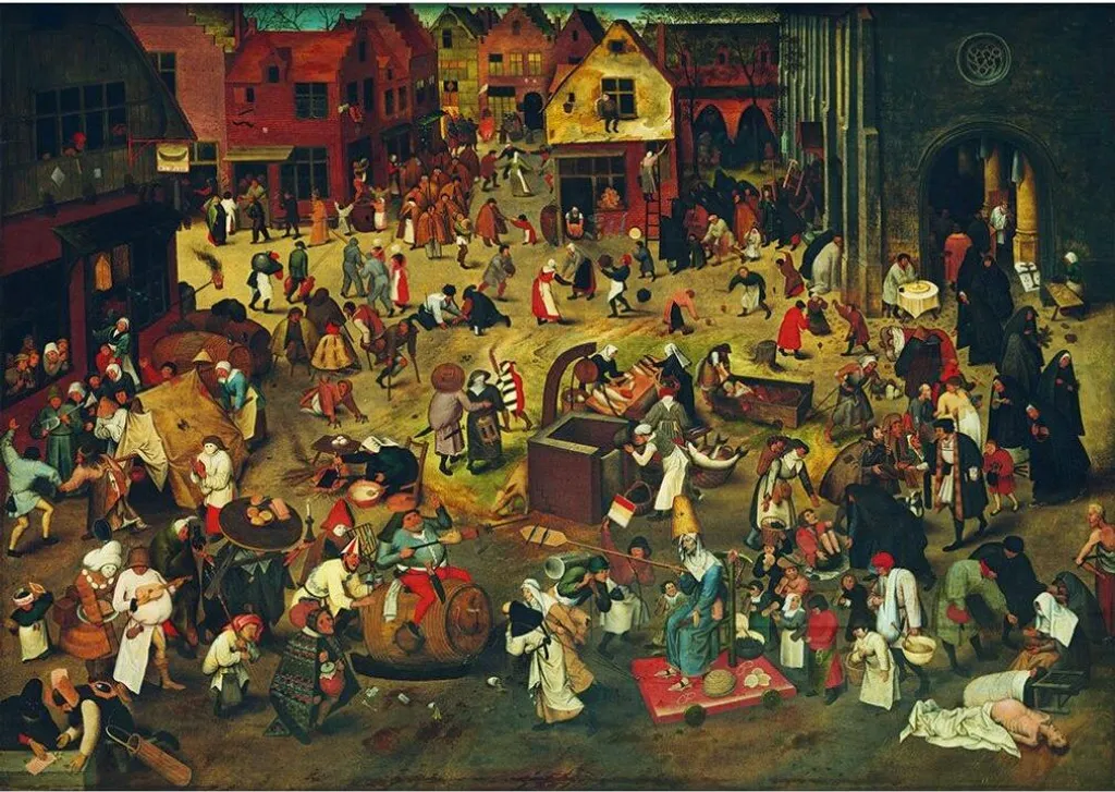 Puzzle 1000 Pièces Peinture Classique - Combat entre Carnaval et Carême