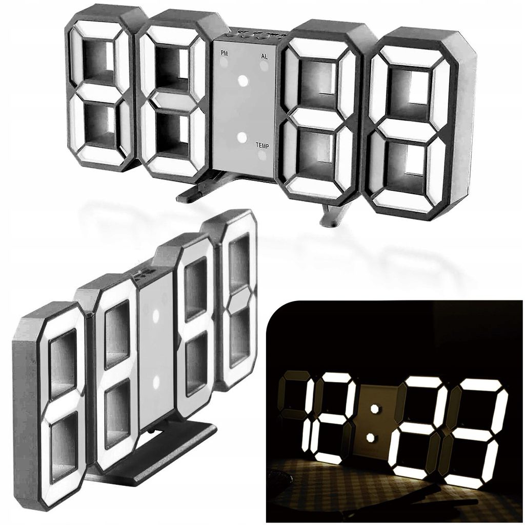 Digitální nástěnné hodiny LED 3D budík domácí dekorace Obrázek produktu 