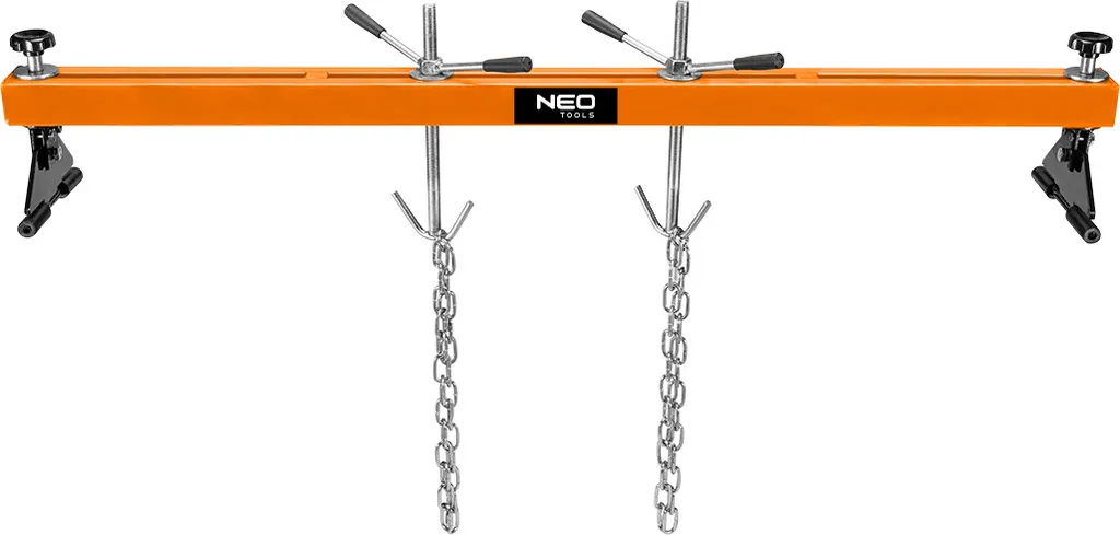 NEO TOOLS gancio per motore auto, carico massimo 500 kg, distanza tra i supporti 730 - 1.480 mm, campo di sollevamento 0 - 205 mm, peso 20,5 kg, supporti e ganci regolabili, in acciaio