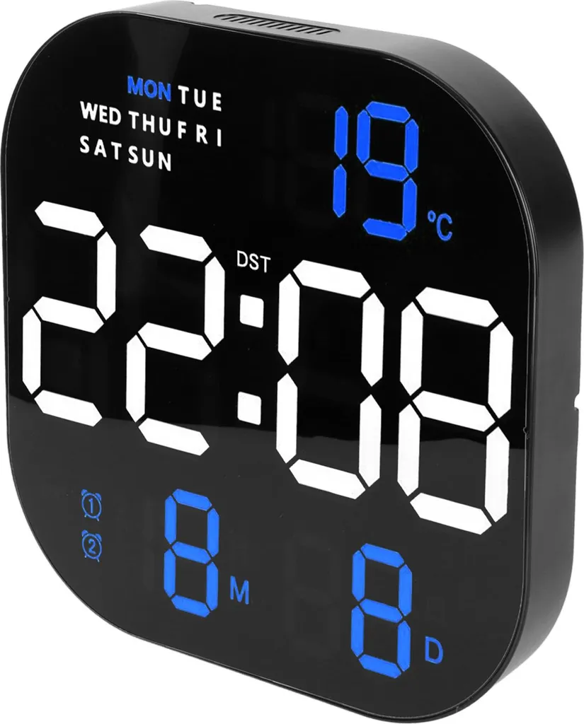 Horloge digitale LED lisible avec télécommande pour voir l'heure de loin