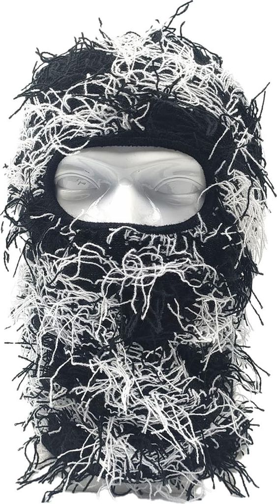Sturmhaube im Used-Look, Skimaske für Damen und Herren – gestrickte Sturmhaube im Used-Look, winddicht, shiesty Vollgesichtsmaske für kaltes We...