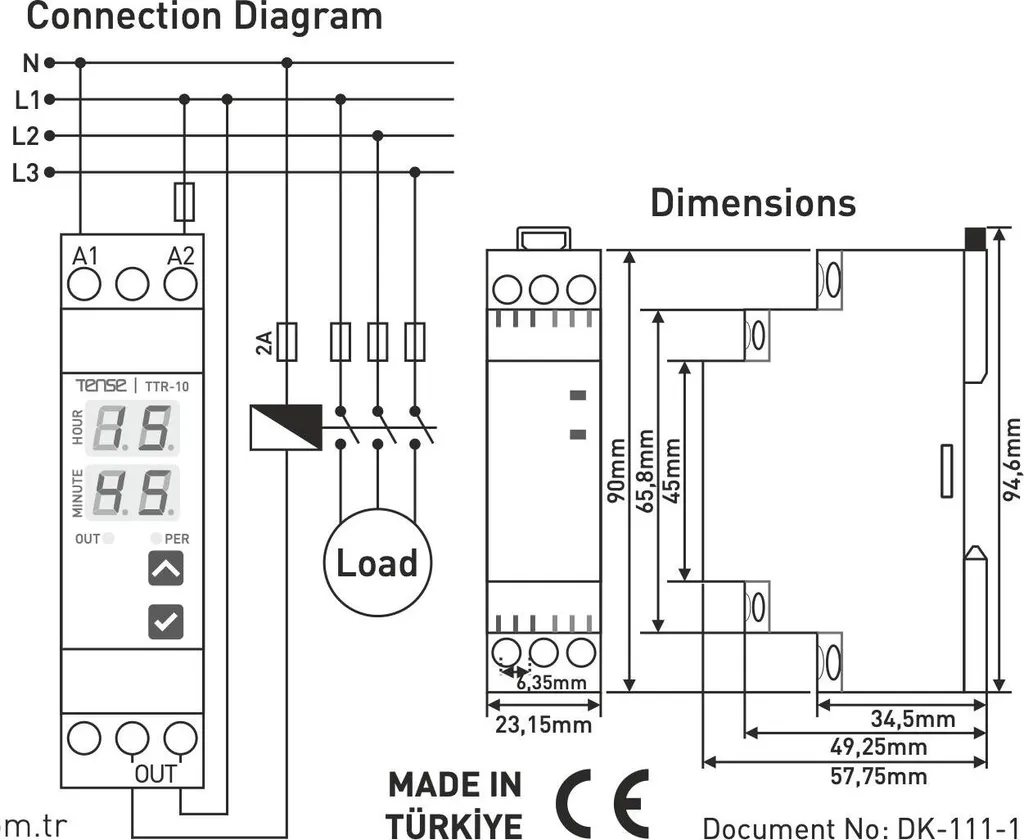 Horloge programmable Tense TTR-10 pour gestion éclairage et chauffage