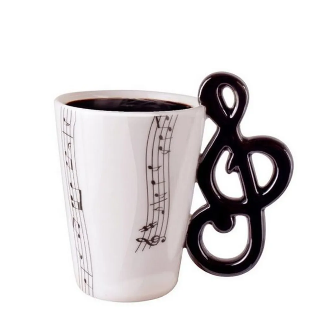 Mug imprimé clé de violon Daklos en céramique blanche résistante
