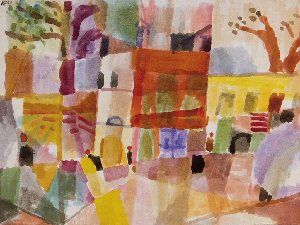 Paul Klee Kunstdruck Bild - Rote Und Gelbe Häuser In Tunis, 1914 (60 x 80 cm)