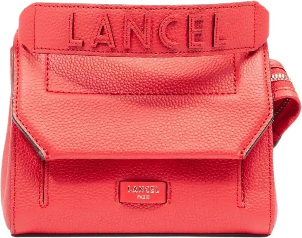 Lancel Sac Rabat S Ninon Rouge - Sac à Main en Cuir de Vachette Grainé