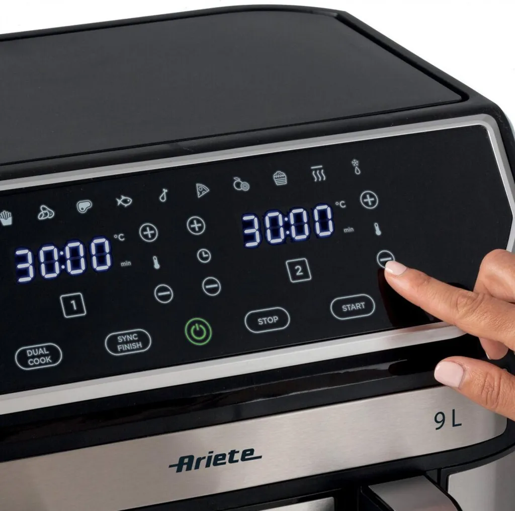 iceagle Friteuse Sans Huile 23L Dual Zone – XXL Friteuse à Air avec Porte Française | Air Fryer