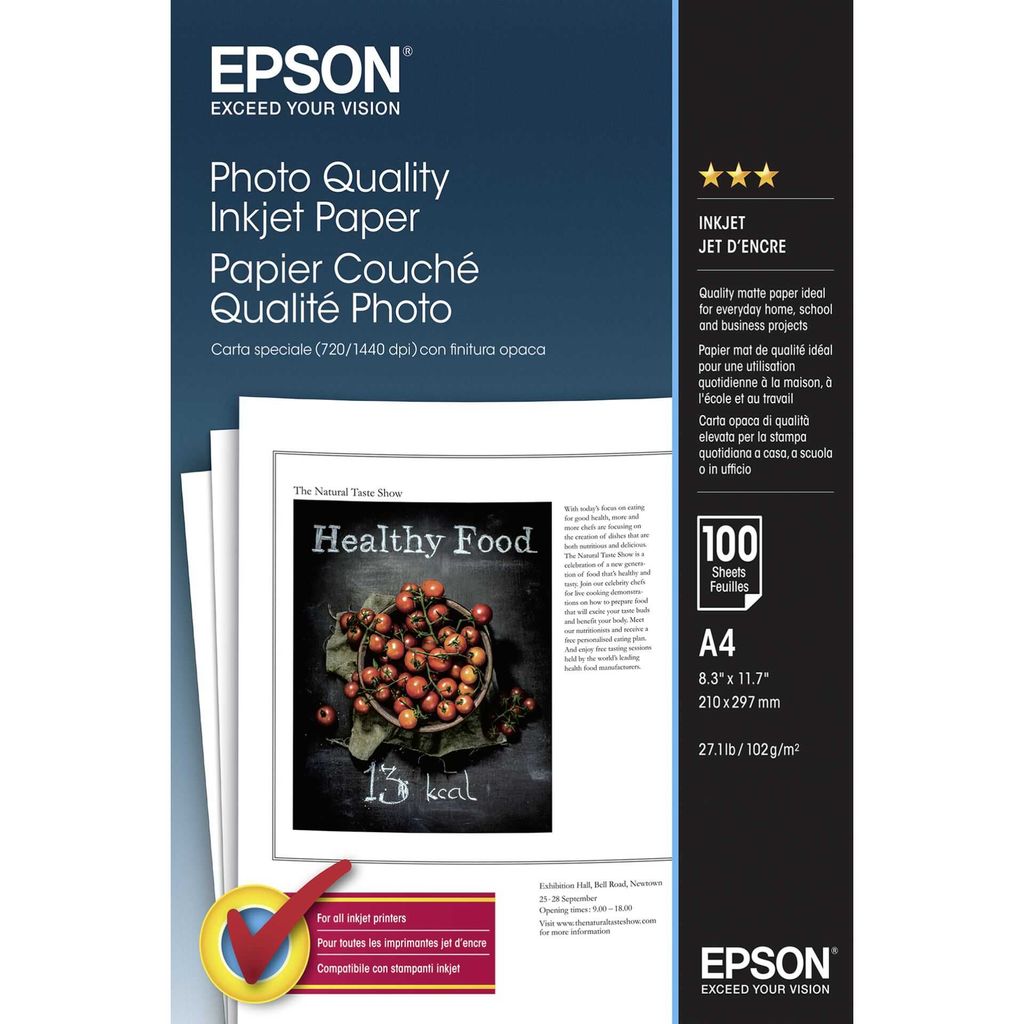Epson Photo Quality Inkjet Paper A 4, 100 listov, 102 g S Obrázok produktu 