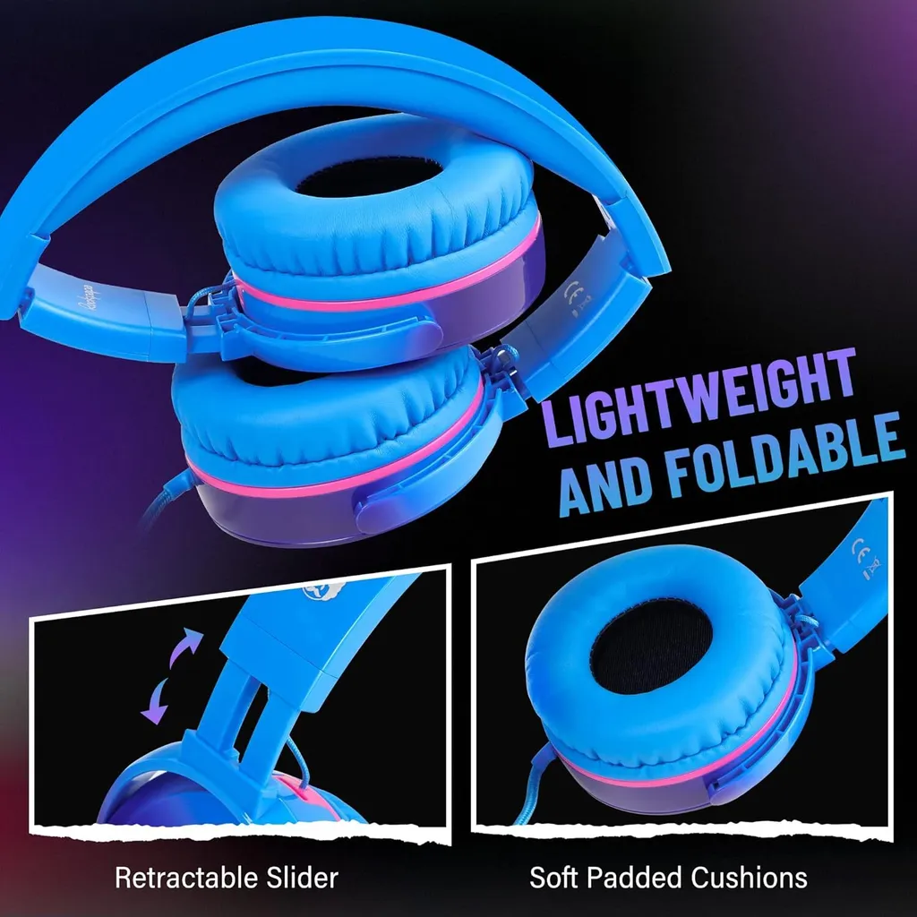 Cuffie Stereo Cablate Pieghevoli: Jack 3,5mm e Microfono Integrato - 6