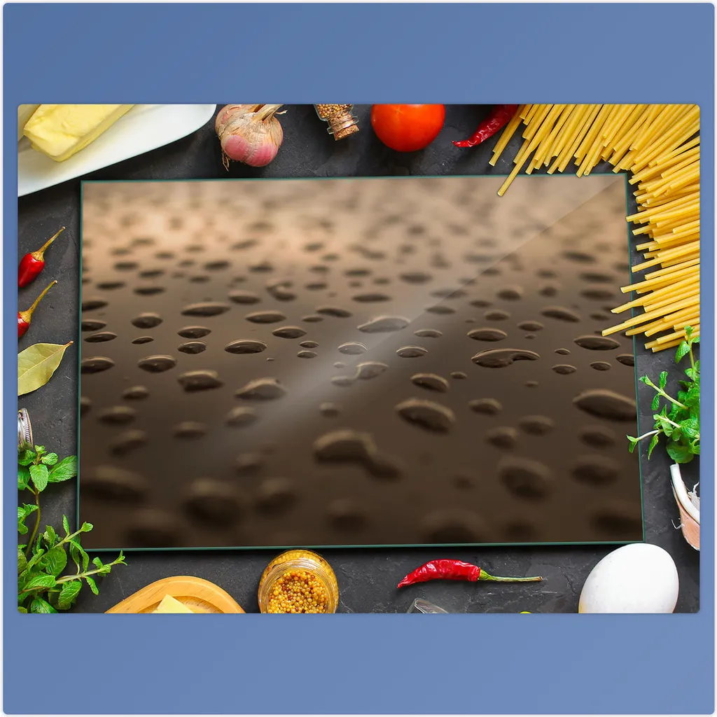 TMK Copri Piano Cottura In Vetroceramica 80x52 Cm - Protezione Per Fornelli Induzione E Gas, Paraspruzzi E Tagliere, Vetro Temperato Nero