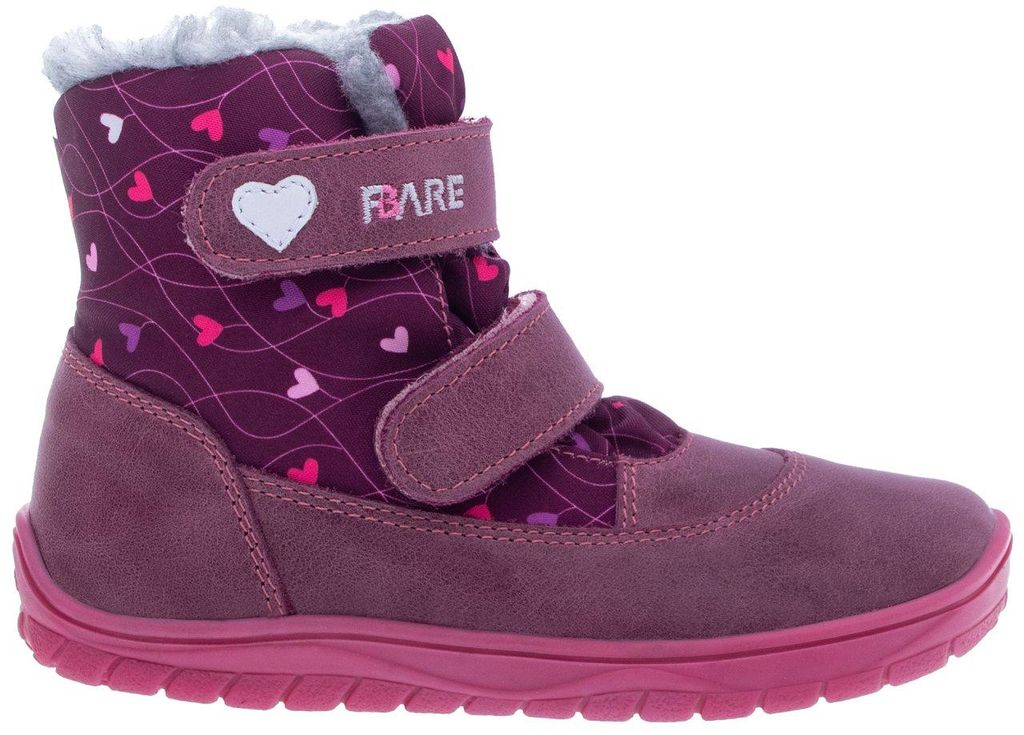FARE BARE FINKY Kinder-Winterstiefel, wasserdicht, weinrot Produktbild 