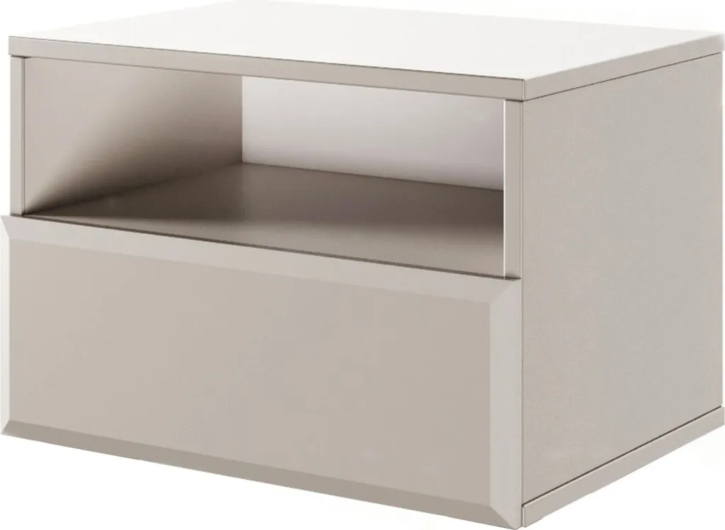 Selsey CHOCOLATED Table de nuit suspendue beige 54 cm avec tiroir chic
