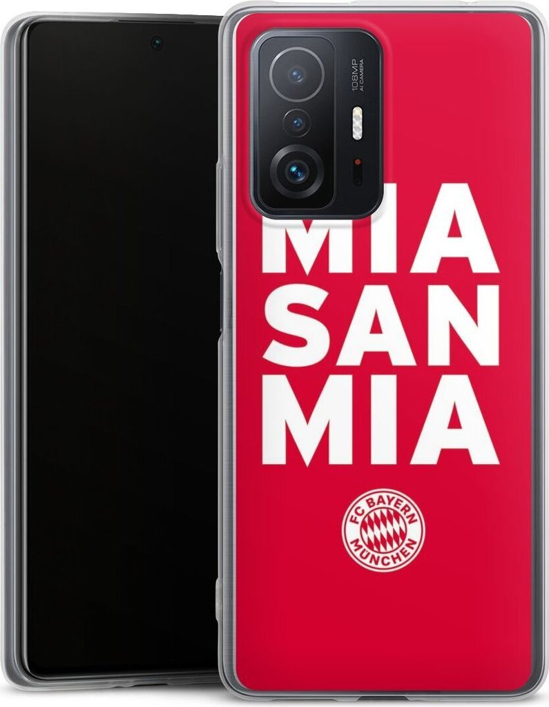 DeinDesign Slim Hülle für Xiaomi 11T 5G Silikon Case Ultra Dünn Handyhülle FC Bayern München FCB Mia San Mia