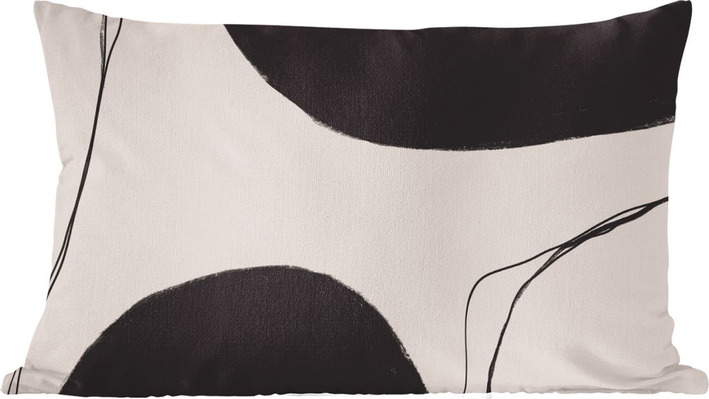 MuchoWow Zierkissen Sofakissen Wohnzimmer Dekokissen 50x30 cm Pastell - Schwarz - Minimalismus - Wohnzimmerdekoration - Polster mit Photo