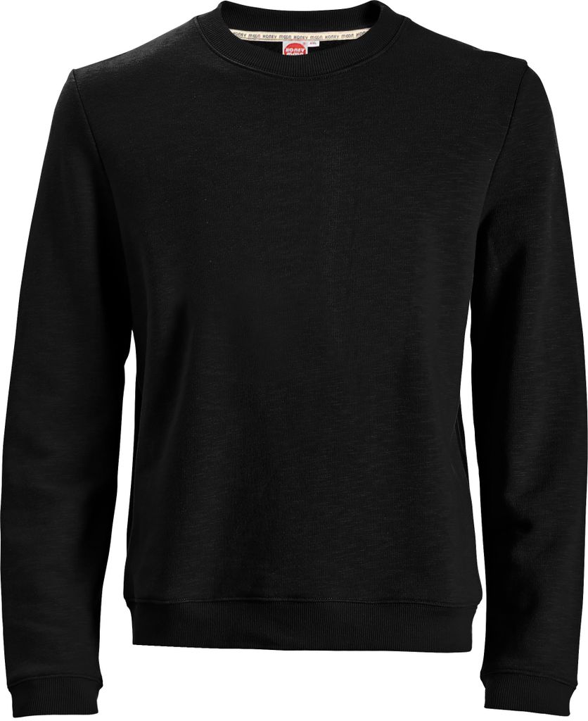 Basic Sweatshirt Honeymoon Schwarz mit Bündchen unten 6XL Produktbild 