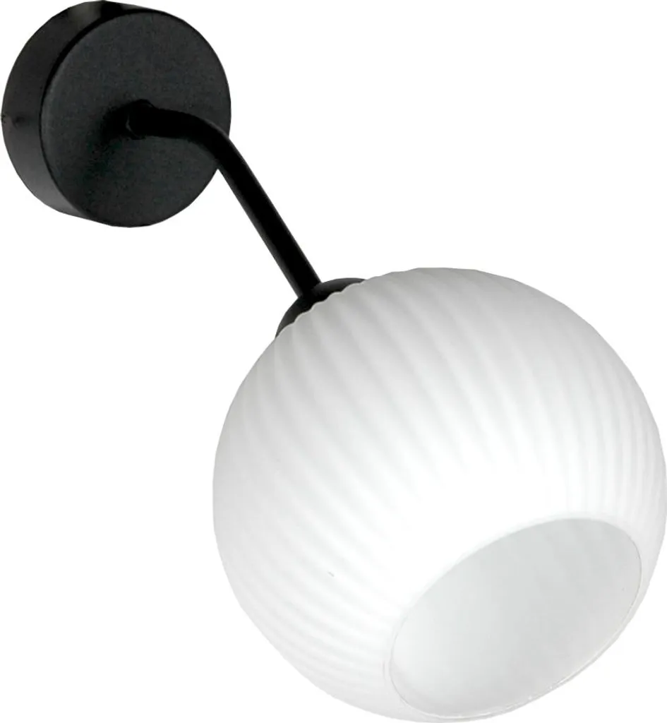 Applique Murale Noire avec Verre E27 IP20 - Luminaire Design Moderne