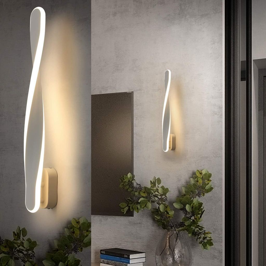 ZMH LED Wandleuchte Innen Modern Wandlampe aus Metall Warmweiß 50cm Flurleuchte Wandbeleuchtung