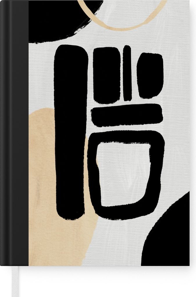 MuchoWow Notizbuch Tagebuch Haushaltsbuch Notebook A5 Farbe - Schwarz - Kreis - Notizblock - Notizheft - Notebook - Schreibblock - Papier